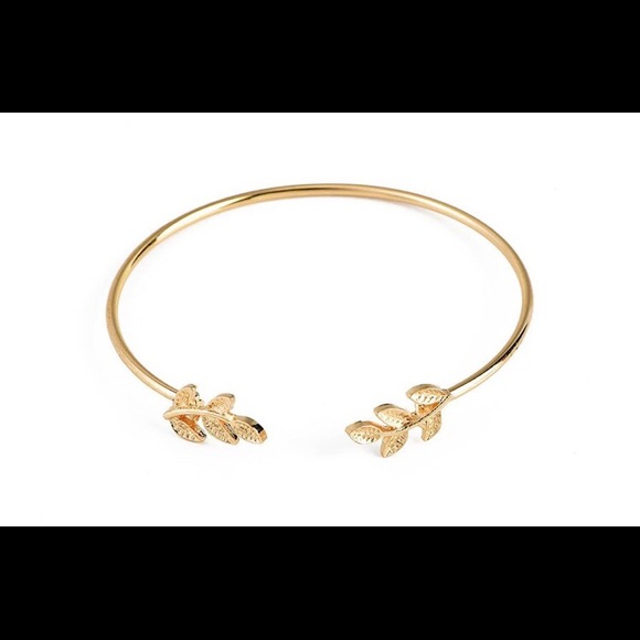 LAST ONE Gold Bracelet Diamond Knot Circle Leaf - Picture 4 of 5